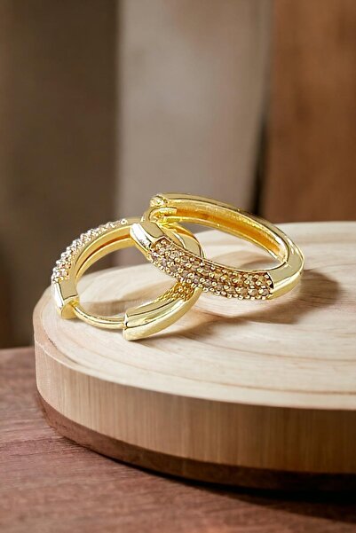 toptanhanem Alerji Yapmaz Kararmaz Altın Kaplama Çelik Halka Küpe