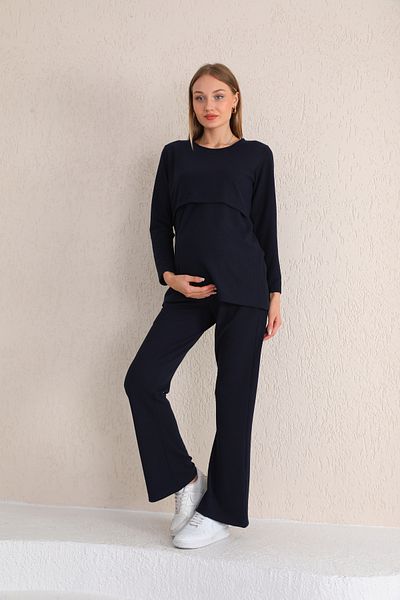 Miss Dünya Lissa Σετ φόρμας εγκυμοσύνης και εγκυμοσύνης Navy Blue Camisole Κατάλληλο για Θηλασμό