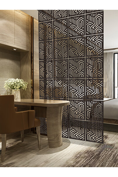 standarts Makta ® Lazer Kesim Sarkıt Paravan, Ahşap Seperatör, Oda Bölücü 4'l...