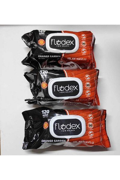 FLODEX أورانج جاردان 120 قطعة 3 عبوات 360 منشفة مبللة