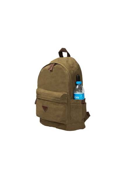 Alone Canvas Backpack 5044 Khaki School Bag