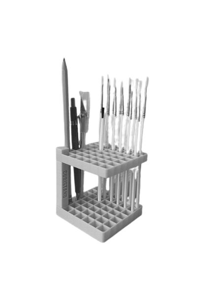 Biçim Vadisi - Suport pentru perie Suport stilou - Suport pentru pensule pentru pictura - Suport pentru pensule din pânză Plastic Gri 8cm