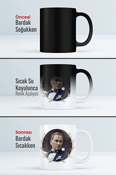 HediyeLabs Atatürk Fotoğraf ve İmzalı Kupa Bardak, Atatürk Resimli Bardak