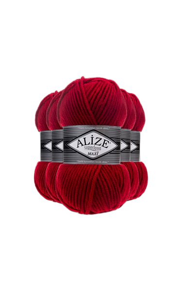 Alize Πλεκτό νήμα χειρός Superlana Maxi Claret Red - 56