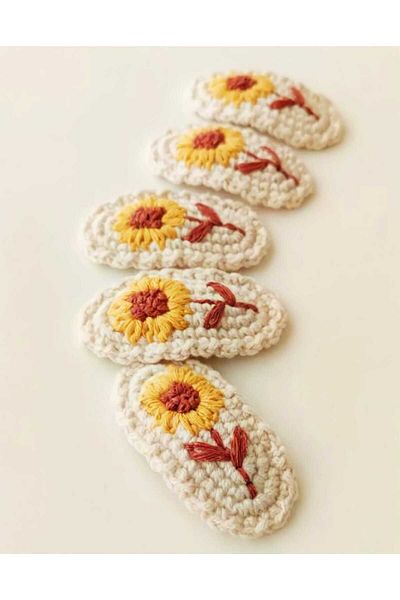 YS Yasu_hobi Set of 2 Sunflower Buckles