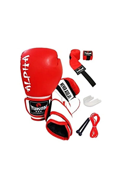 cayenna Alpha Boks Eldiveni Siyah + Boks Bandajı + Dişlik + Atlama Ipi - 4'lü Set