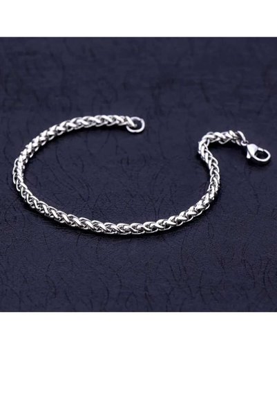ESJ Stainless 4mm 20.5cm Unisex Bracelet Italian Chain Measure