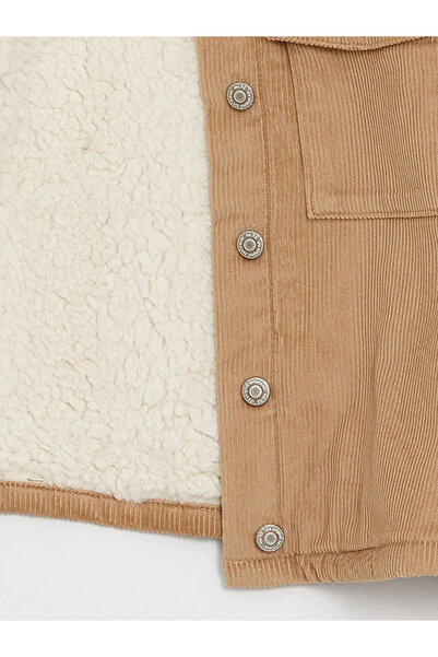 LC Waikiki Kürk Yaka Kız Çocuk Kadife Ceket