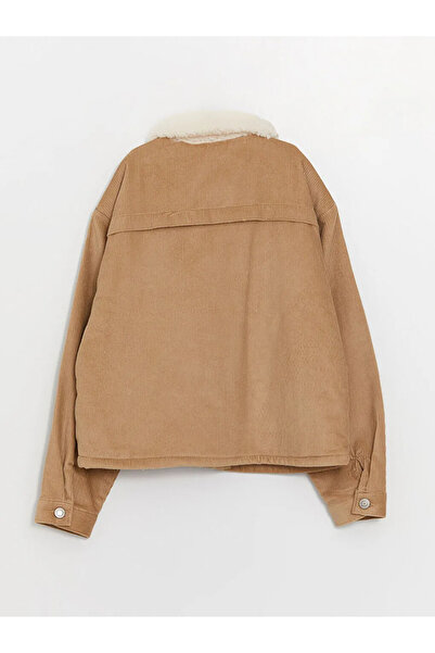 LC Waikiki Kürk Yaka Kız Çocuk Kadife Ceket