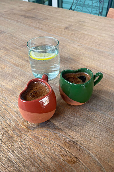 Seltar Home Goods El Yapımı Güveç Kalp Kahve Fincanı 2 Adet