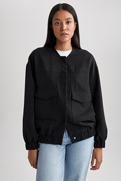 DeFacto College Collar Pocket Snap Fastener Bomber Coat – vodoodpudivý B3467Ax23Au