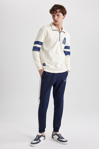 DeFacto Printed Slim Fit Jogger Sweatpants - Δαντέλα στη μέση, ελαστικά πόδια A4437ax23au