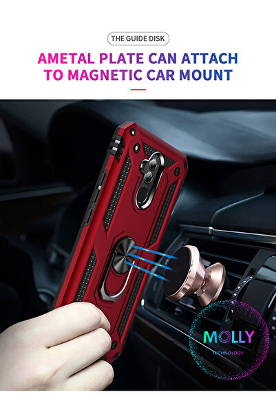 Molly Technology Burgundy Megatron Ring Tank Silicone Case for Huawei Mate 20 Lite