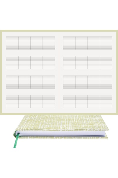 BİDEFTER مفكرة بيانو (خطوط مقطوعة بدون مفتاح) 100% صناعة يدوية، خياطة يدوية -...