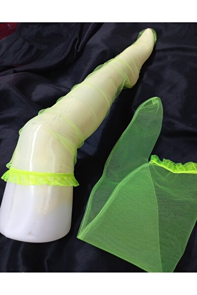 es moda shop Салса луксозни дълги чорапи с волани от тюл в неоново жълто