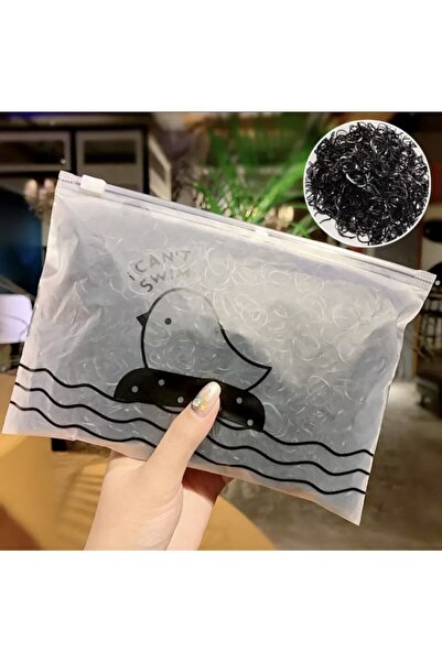 QUEEN AKSESUAR 1000 bucăți de agrafe de cauciuc pentru păr, negru strălucitor...