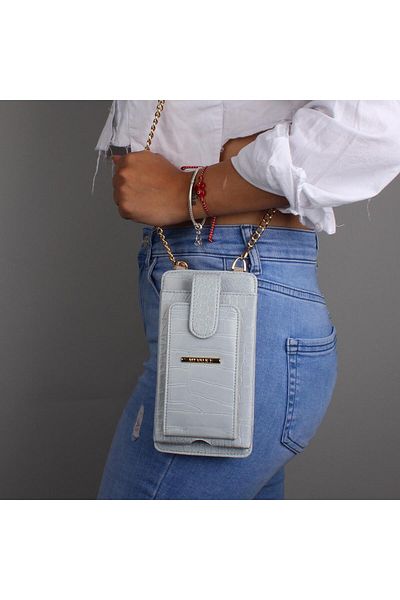 My Valice My Valice Leather Crossbody Wallet and Card Holder Compartment Phone Bag 1618 Blue