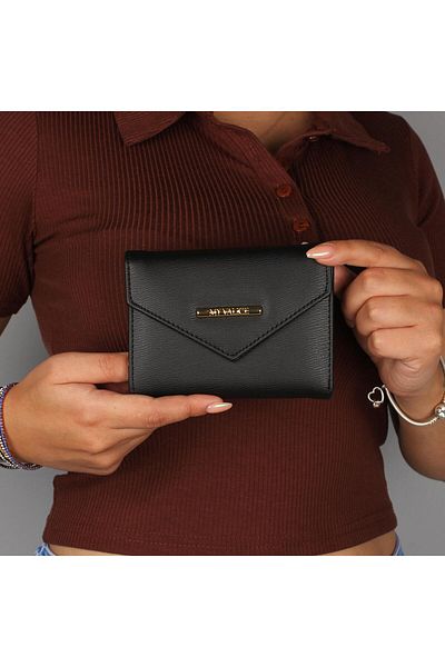 My Valice Women's Leather Wallet and Card Holder 1621 Black