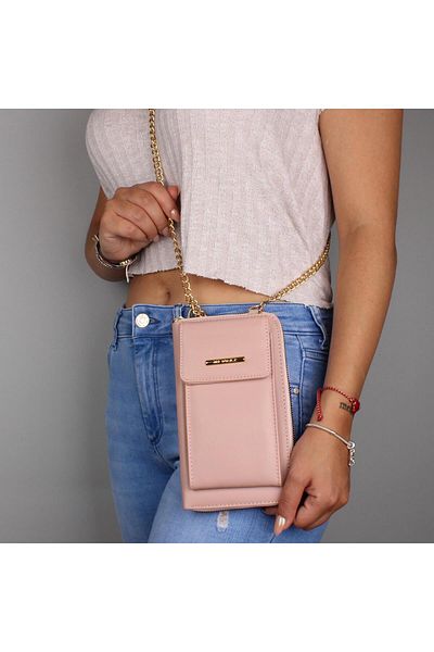 My Valice My Valice Leather Crossbody Wallet and Card Holder Compartment Phone Bag 1617 Powder
