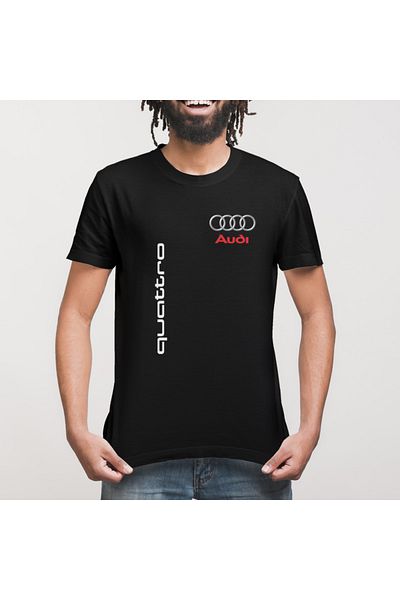 Built By Crazy Μπλουζάκι Unisex με λογότυπο Audi Quattro