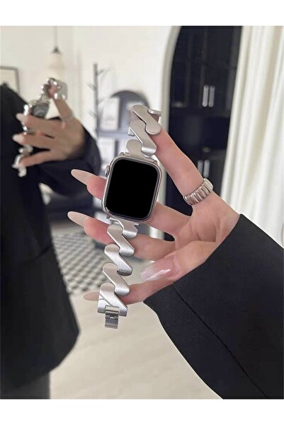 Bushco Store Apple Watch 38-40-41mm Zik Azak Çelik Yıldız Işığı Kordon