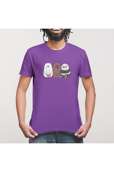 Built By Crazy Μπλουζάκι Unisex We Bare Bears Group Hug