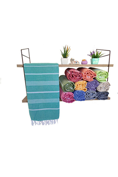 Peştanoz Peshtemal, 100% bumbac, albastru turcoaz, model Nuray, 180x100cm, pr...