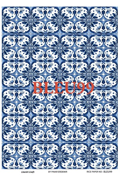 LİNEART LineArt Brass Decopage Paper LA-BLUE99