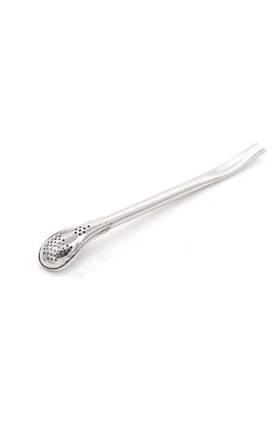 SAVORYHOME 1adet paslanmaz çelik pipet filtre kaşık kullanımlık Yerba Mate Bombilla Metal gümüş +1adet firça