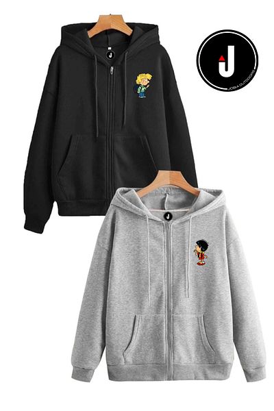 Jobia Outdoors Unisex Cedric Chen Design Lover Combination 3 κλωστών με φερμουάρ και κουκούλα Fleece Jacket Σετ 2 τεμαχίων