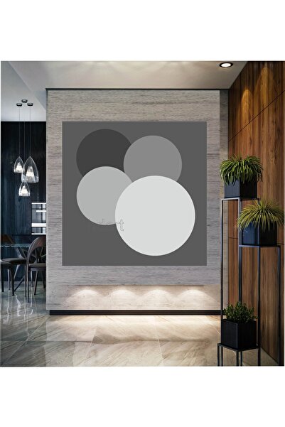HDART Sanatsal Modern Art Yeni Boyut 3g Üç Boyutlu Siyah Beyaz Daireler Yuvar...