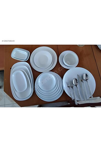 Ermiya 38 Parça Öğrenci Bekar Karavan Tatil Piknik İçin Melamin Yemek Takımı ...