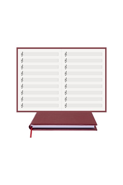 BİDEFTER كتاب موسيقى (مفتاح يسار، خطوط مقطوعة مزدوجة) 100% مصنوع يدويًا، جلد ...