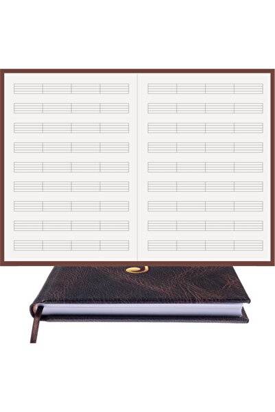 BİDEFTER كتاب موسيقى (خطوط مقطوعة بدون مفتاح) 100% صناعة يدوية، خياطة يدوية (...