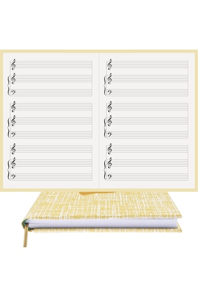 BİDEFTER مفكرة بيانو (SAB) 100% صناعة يدوية، خياطة يدوية (خيوط) غلاف مطلي من ...