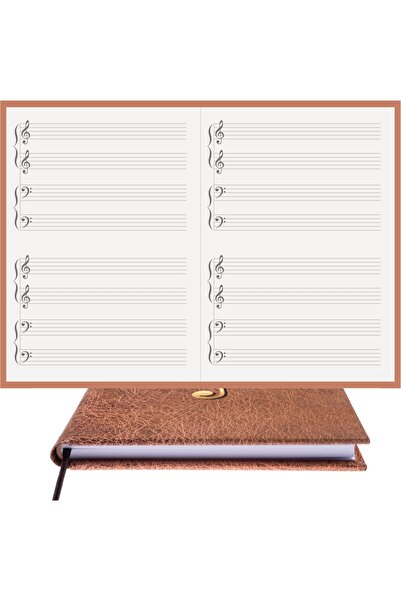 BİDEFTER مفكرة بيانو (رباعي) 100% صناعة يدوية، خياطة يدوية (خيوط) مغلفة (A/5)