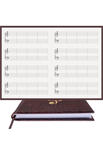 BİDEFTER مفكرة بيانو (مفتاح على اليسار) 100% صناعة يدوية، خياطة يدوية - غلاف ...