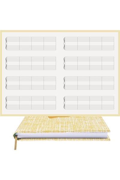 BİDEFTER مفكرة بيانو (بدون مفاتيح) 100% صناعة يدوية، خياطة يدوية (خيوط) غلاف ...