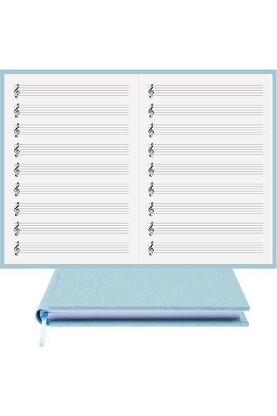 BİDEFTER Music Notebook (LEFT KEYED) 100% Handmade, Hand Stitched (THREAD SEW...