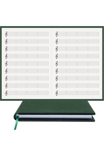 BİDEFTER Music Notebook (LEFT KEY CUT LINE) 100% Handmade, Hand Stitched - Vi...