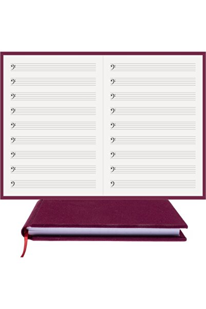 BİDEFTER Müzik Defteri (FA ANAHTARLI) %100 El Yapımı, El Dikişi (İPLİK DİKİŞ)...