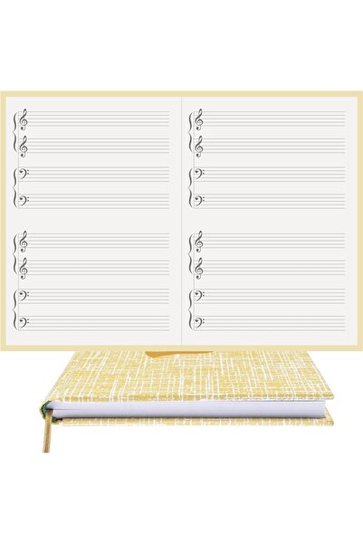 BİDEFTER مفكرة بيانو (رباعي) 100% صناعة يدوية، خياطة يدوية (خيوط) مغلفة (A/5)