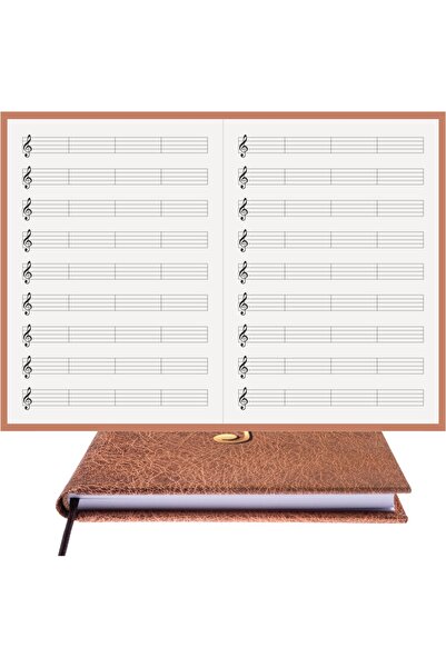 BİDEFTER كتاب موسيقى (مفتاح يسار بخطوط مقطوعة) 100% صناعة يدوية وخياطة يدوية ...