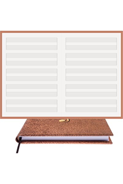 BİDEFTER مفكرة بيانو (خالية من المفاتيح، خطوط مقطوعة مزدوجة) 100% صناعة يدوية...