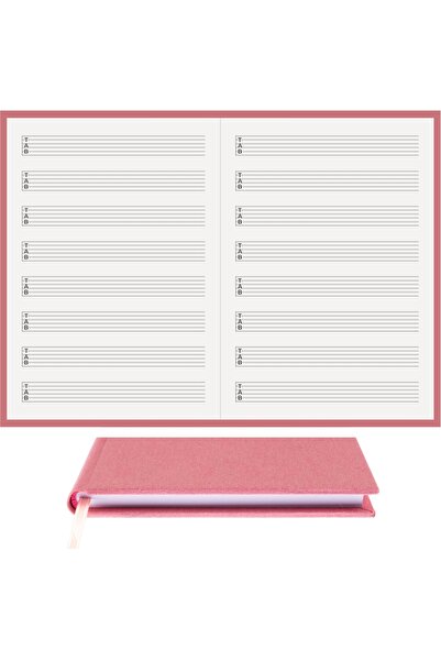 BİDEFTER دفتر ملاحظات الجيتار (الخط الأيسر المقطوع مع مفاتيح الطاولة.)جلد قما...