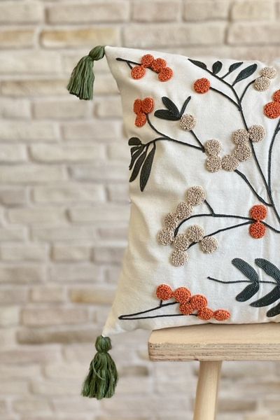 SWITA Κεντητό μονό διακοσμητικό κάλυμμα μαξιλαριού ειδικής σχεδίασης Punch (παντζούρι)
