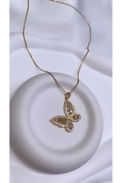 Accessories Gold Color Steel Butterfly Necklace