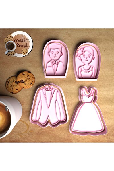 CookieKonsept كوكيز، طين بوليمر، ختم لعب العجين ومجموعة قوالب القطع