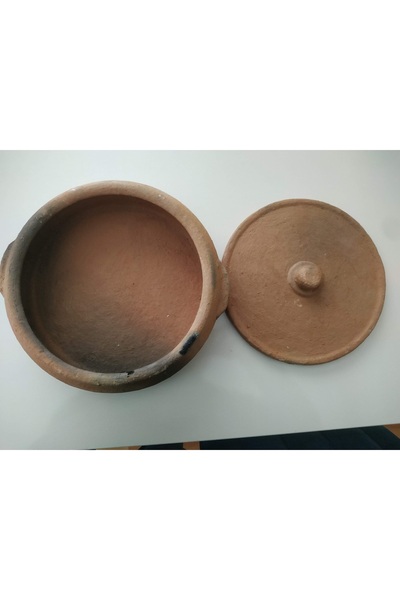 GÜLEÇ Toprak güveç saç 28.30 cm kapaklı özel üretim