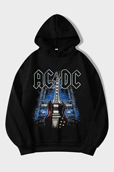 Gofeel ACDC Siyah Renk Sweathsirt Hoodie GOFEEL